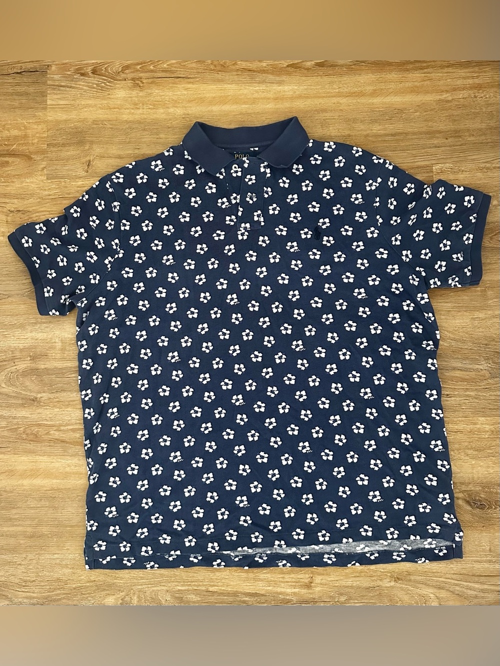 polo ralph lauren floral short sleeve polo | 100% cotton | size XL
